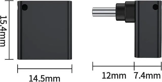 Alt view image 7 of 7 - 2 Pack 90 Degree USB C to USB Adapter Up and Down Angle USB C Male to USB 3.0 Female Connector Converter Compatible for MacBook Pro Air Laptop and More Type C Devices (Black)