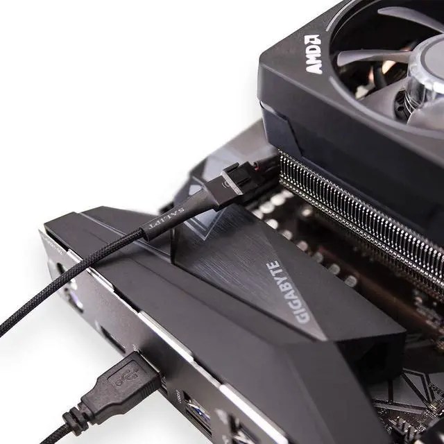 Alt view image 5 of 7 - 2 Pack USB to 3-Pin / 4-Pin PWM 5V USB Sleeved Fan Power Adapter Cable with Switch USB to 3 Pin / 4 Pin Case Fan Adapter Connector Cable with ON Off Switch