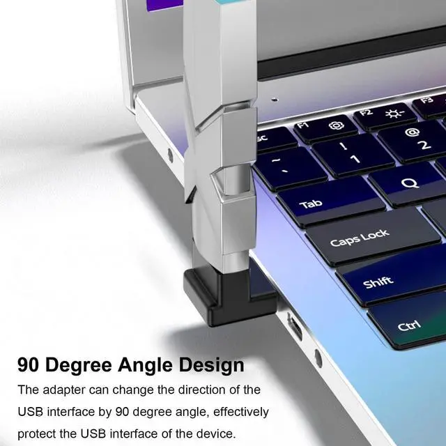 Alt view image 4 of 5 - 90 Degree USB 3.0 Adapter (4 Pack) Vertical Up and Down Angle Horizontal Left and Right Angle USB Male to Female Extender Connector