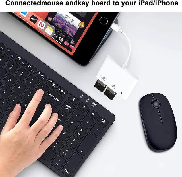 Alt view image 4 of 7 - AMLLEN USB Adapter for iPad,iPad to USB Adapter,iPhone to USB Adapter Compatible iPhone/iPad,Plug N Play,Compatible with USB Flash Drive.Support iOS 16.