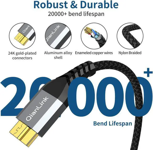 Alt view image 5 of 6 - 10Gbps Micro B to USB C Hard Drive Cable (1.6FT/0.5m) USB C to Micro B Cord USB C to External Hard Drive Cable for Seagate WD Toshiba Westgate MacBook Air M2 Pro iPad Galaxy S23 S22 S21