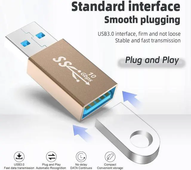 Alt view image 5 of 6 - 3kinds of USB 3.0 apters kit USB 3.0 Female to Female and Male to Male and Female to Male high Speed Convert Extension Coupler Connector converte Gold
