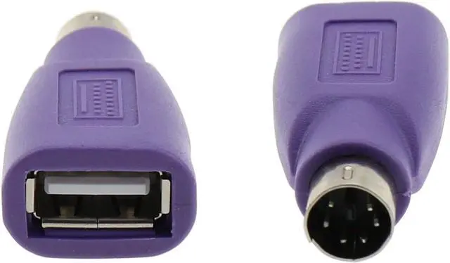 Alt view image 3 of 6 - USB to PS2 Adapter 2PCS Purple USB Female to PS/2 Male Converter Ch adapter for Mouse Keyboard and Bar Code Scanner