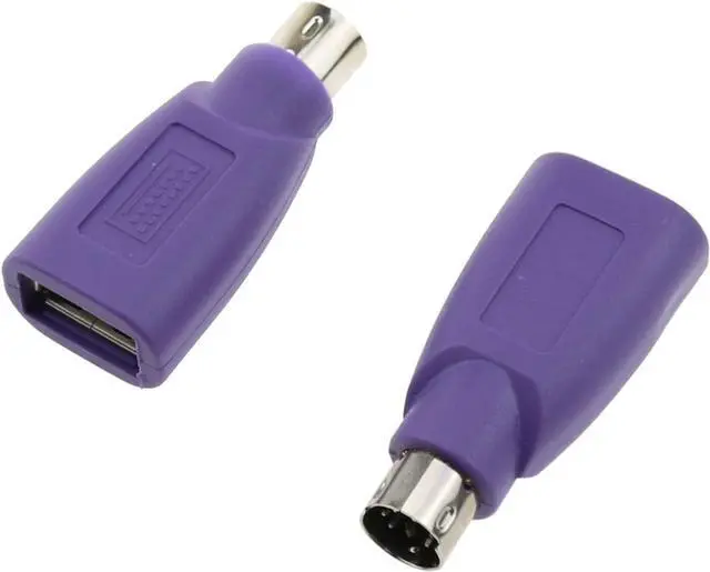 Alt view image 4 of 6 - USB to PS2 Adapter 2PCS Purple USB Female to PS/2 Male Converter Ch adapter for Mouse Keyboard and Bar Code Scanner
