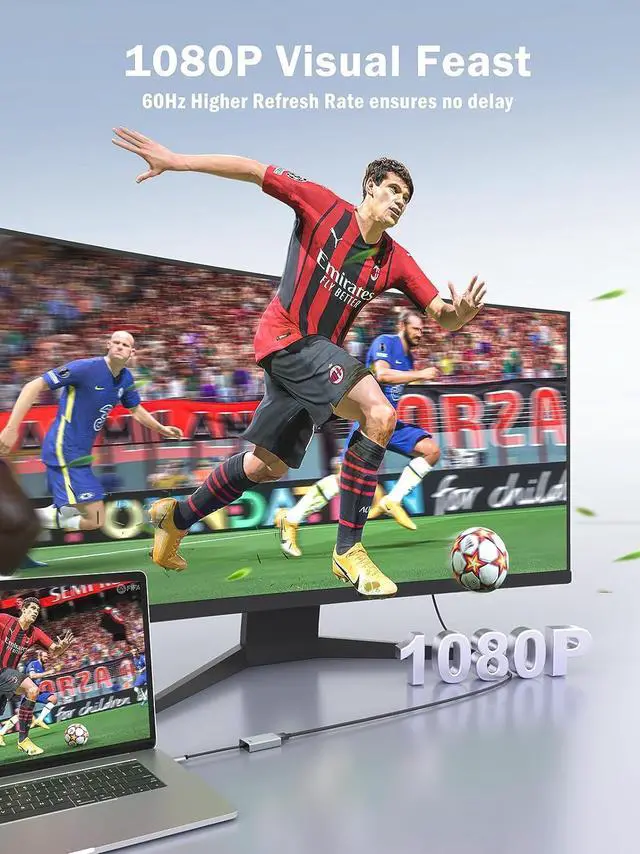 Alt view image 5 of 7 - USB to HDMI Adapter Compatible MacBook to HDMI HD 1080P HDMI USB Cable HDMI Adapter HDMI USB Mac Adapter Compatible with MacBook OS10.15 / Windows 10