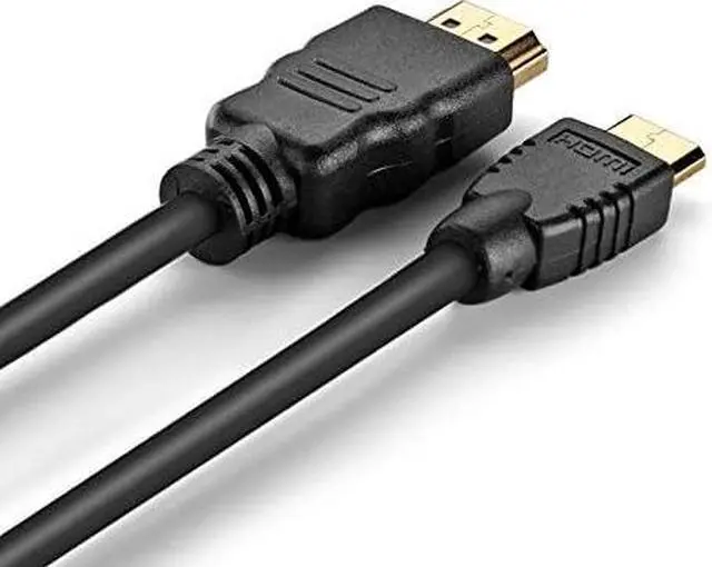 Alt view image 2 of 7 - Black 6FT Mini HDMI to HDMI Cable Cord Adapter HD Gold Plated Connector