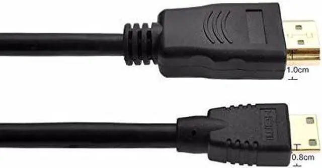 Alt view image 4 of 7 - Black 6FT Mini HDMI to HDMI Cable Cord Adapter HD Gold Plated Connector