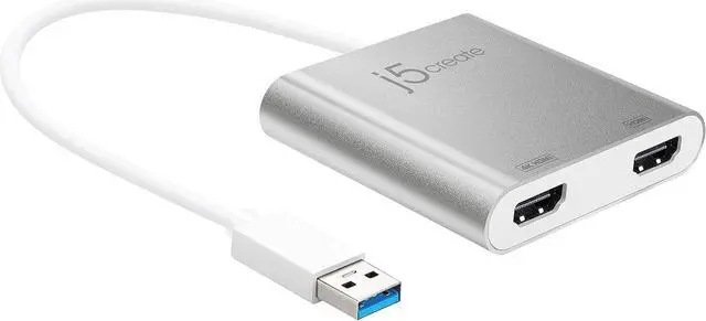Main image of USB to HDMI Adapter - Dual HDMI USB 3.0 Multi-Monitor Cable | 4K + 1080p | Compatible with Windows and macOS (JUA365)