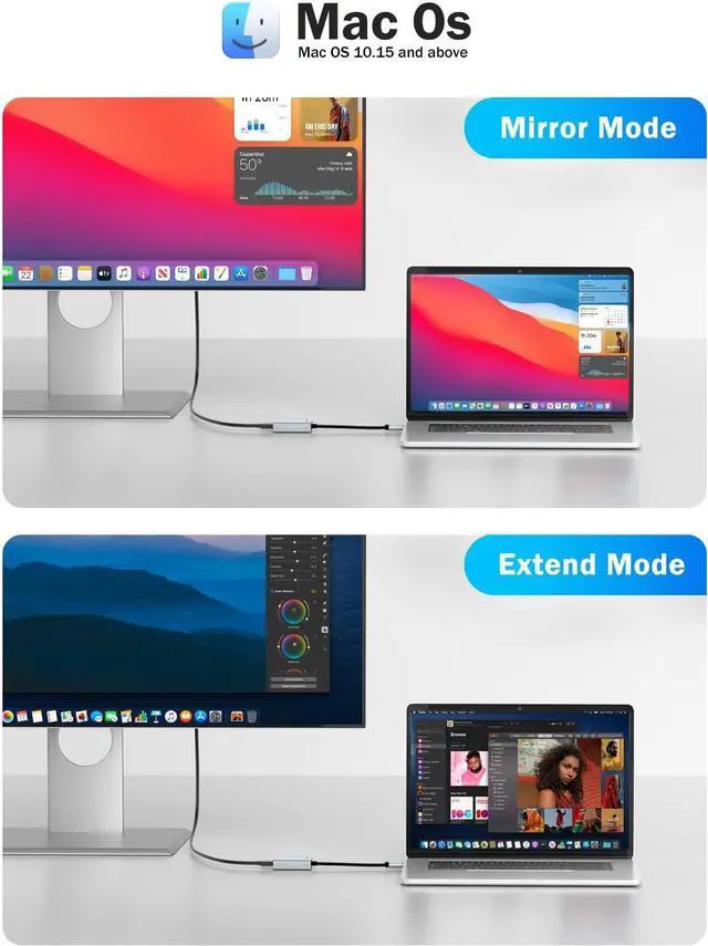 Alt view image 2 of 7 - USB to HDMI Adapter Compatible MacBook to HDMI HD 1080P HDMI USB Cable HDMI Adapter HDMI USB Mac Adapter Compatible with MacBook OS10.15 / Windows 10