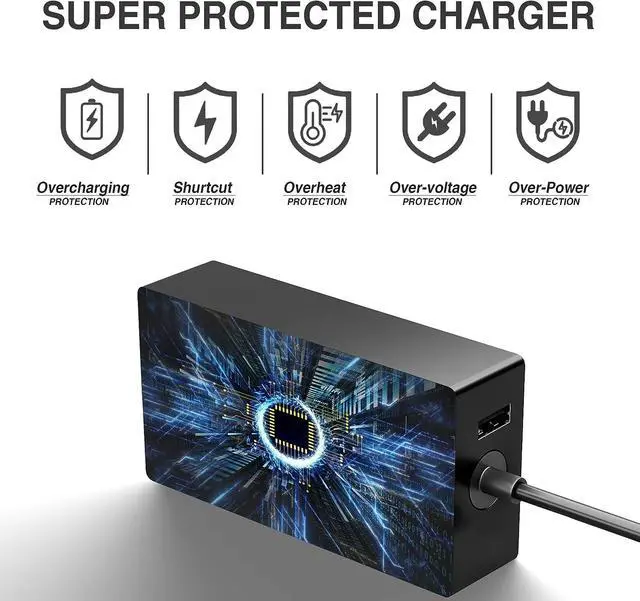 Alt view image 5 of 7 - 65W Surface Pro Charger for Microsoft Surface Pro 9, 8, 7+, 7, 6, 5, 4, 3, X, Windows Surface Laptop 1, 2, 3, 4, 5, Surface Go Tablet, Surface Book 3, 2, 1, Support 44W, 36W Power Cord