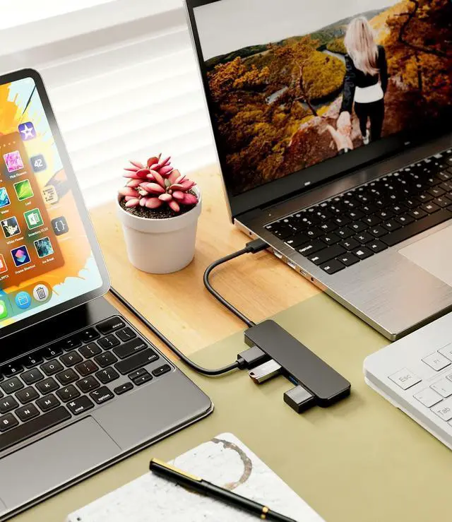 Alt view image 5 of 7 - USB Hub 3.0, PANPEO 4-Port USB 3.0 Hub Multi USB Port Expander for Laptop, Xbox, Flash Drive, Mobile HD, Console, Printer, Camera, Keyborad, Mouse