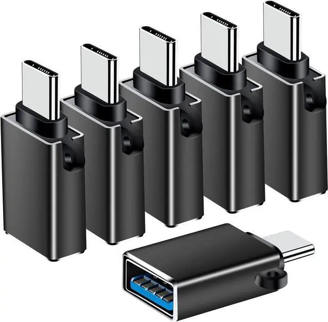 Main image of USB C to USB Adapter USB to USBC-C Adapter USB to USB C Adapter USB C Male to USB Female Adapter USB C Adapter for MacBook Pro/Air 2020 2019 2018 iPad Pro/Air Galaxy S22 S21 and More(Black 6 Pack)