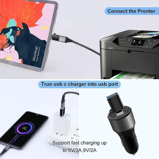 Alt view image 3 of 7 - USB C to USB Adapter USB to USBC-C Adapter USB to USB C Adapter USB C Male to USB Female Adapter USB C Adapter for MacBook Pro/Air 2020 2019 2018 iPad Pro/Air Galaxy S22 S21 and More(Black 6 Pack)