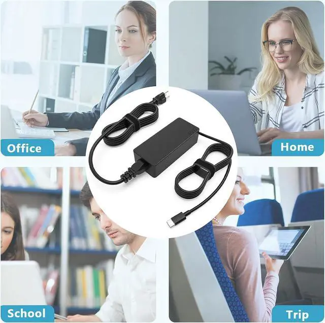 Alt view image 6 of 6 - 65W USB C Charger Compatible with Lenovo ThinkPad E16 E14 T14 Gen 5 4 3 Business Laptop,ThinkPad X1 Carbon Gen 12 11 10 9/Thinkbook 16 15 G7 G6 G5 Gen 4 3 2 Type C Power Adapter