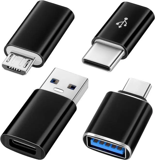 Main image of USB C to USB Adapter Micro USB to USB C Adapter SuperSpeed Data Transfer & Fast Charging Compatible with iPhone/PC/Samsung/iPad/Laptop/MacBook/etc(4 Pack)