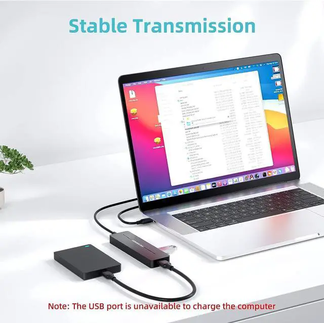 Alt view image 6 of 7 - MEANHIGH USB Hub 3.0 4-Port Ultra-Slim Data USB Expander with 4 ft Extended Cable for MacBook, Mac Pro, Mac Mini, iMac, Surface Pro, XPS, PC, Flash Drive, Mobile HDD