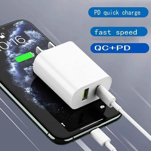 Alt view image 3 of 7 - 2 Pack USB C Charger Block Dual Port Type C Wall Charger Fast Charging 20W Power Adapter Cube for iPhone 14/14 Pro/14 Pro Max/14 Plus/13/12/11 XS/XR/X iPad  More