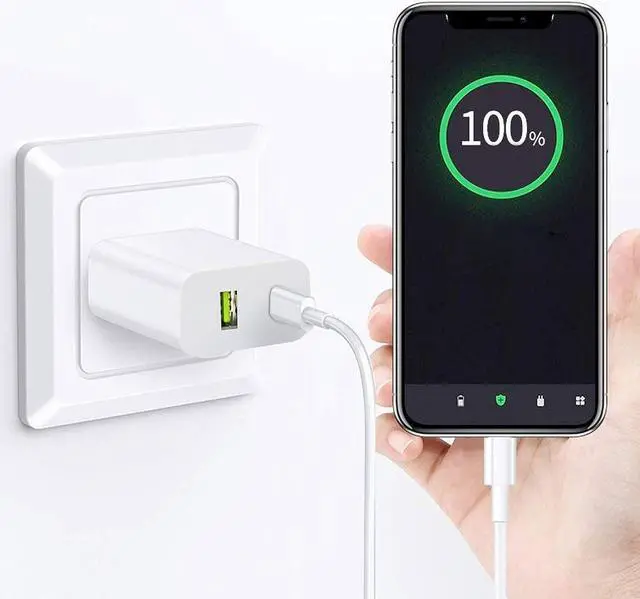 Alt view image 5 of 7 - 2 Pack USB C Charger Block Dual Port Type C Wall Charger Fast Charging 20W Power Adapter Cube for iPhone 14/14 Pro/14 Pro Max/14 Plus/13/12/11 XS/XR/X iPad  More