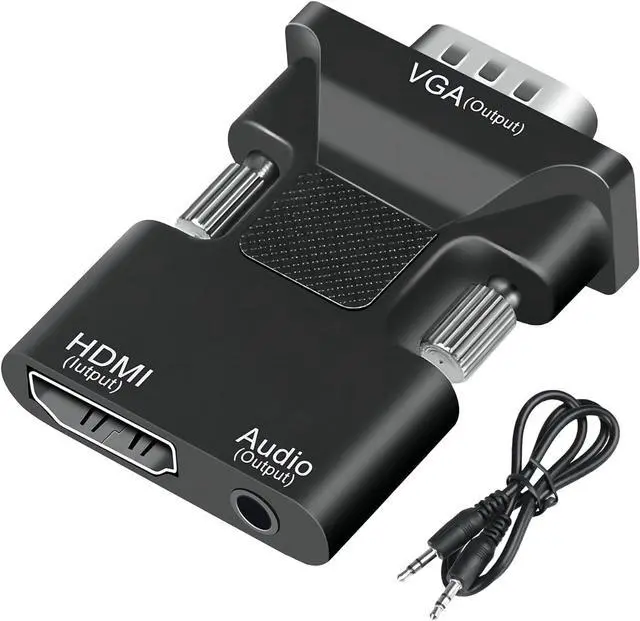Main image of HDMI to VGA Adapter - Suitable for Laptops Old Computers Monitors Projectors - 3.5m Audio Adapter