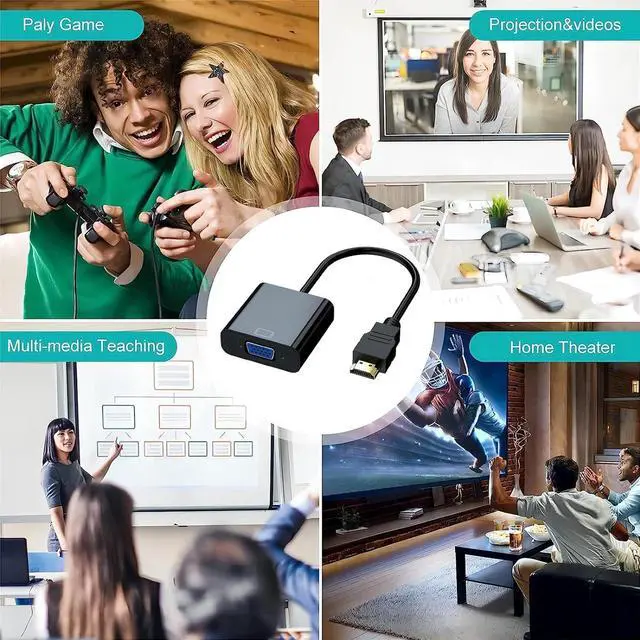 Alt view image 5 of 7 - SZFUDIGO HDMI to VGA Adapter with 3.5mm Audio and Micro USB Power - Gold-Plated HDMI to VGA Adapter (Male to Female) Compatible for Desktop Laptop Monitor Projector HDTV Xbox and More