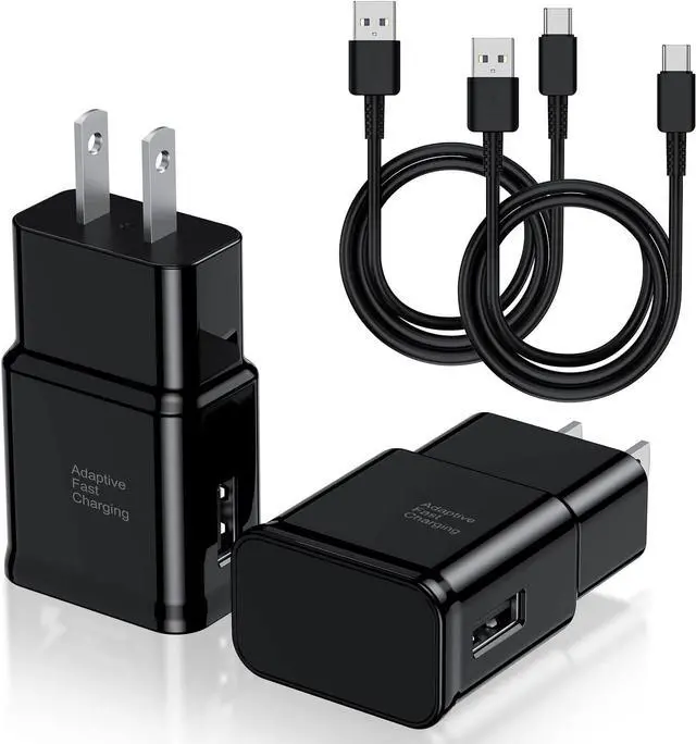 Main image of Type C Charger Fast Charging 2 Pack USB C Android Phone Wall Charger Block & 6ft Charge Cable Cord for  Galaxy S8 / S9 / S10 Plus Active S10e S20 / S21 Ultra Plus Note 8 9 10 Pixel 3 etc