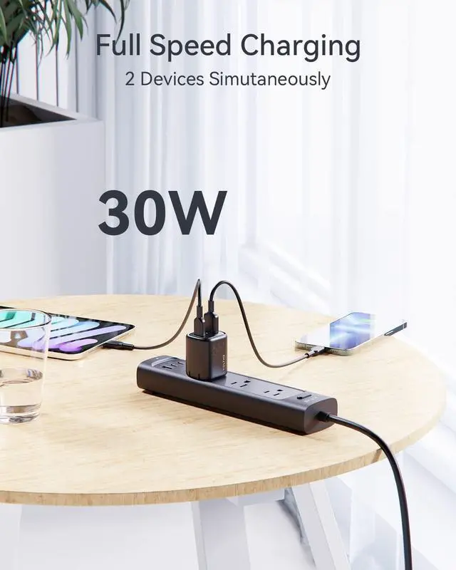 Alt view image 5 of 6 - USB C Charger 30W 2-Pack Dual Port Fast Charger Block Compact Wall Charger Foldable Plug Adapter for iPhone 14 13 12 11 Pro Max Mini  iPad Pro Pixel MacBook Air