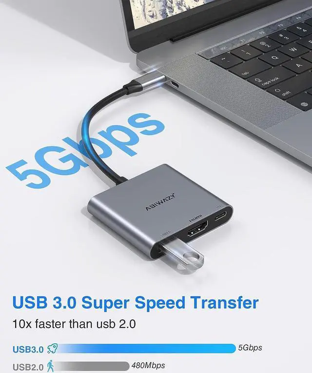Alt view image 7 of 7 - 3 in 1 USB C to HDMI Multiport Adapter with 4K HDMI Output & 14 in 1 USB C Docking Station Dual Monitor for Dell/HP/Lenovo/Surface Laptop with 2hdmi vga