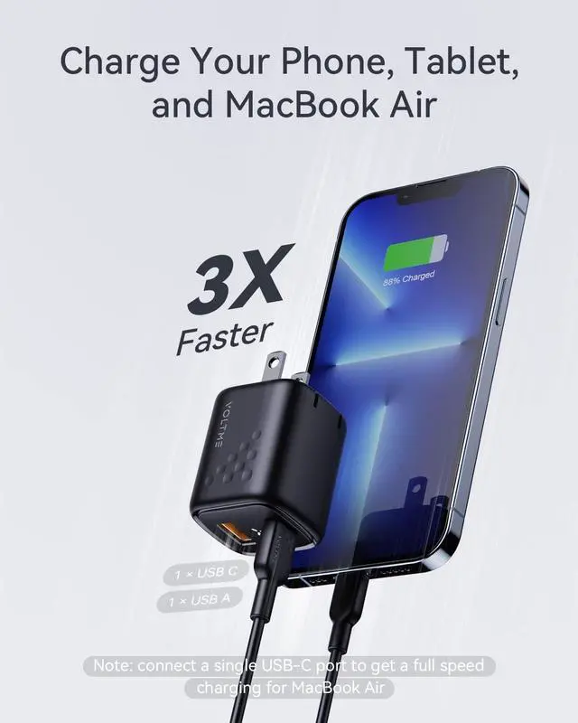 Alt view image 2 of 6 - USB C Charger 30W 2-Pack Dual Port Fast Charger Block Compact Wall Charger Foldable Plug Adapter for iPhone 14 13 12 11 Pro Max Mini  iPad Pro Pixel MacBook Air