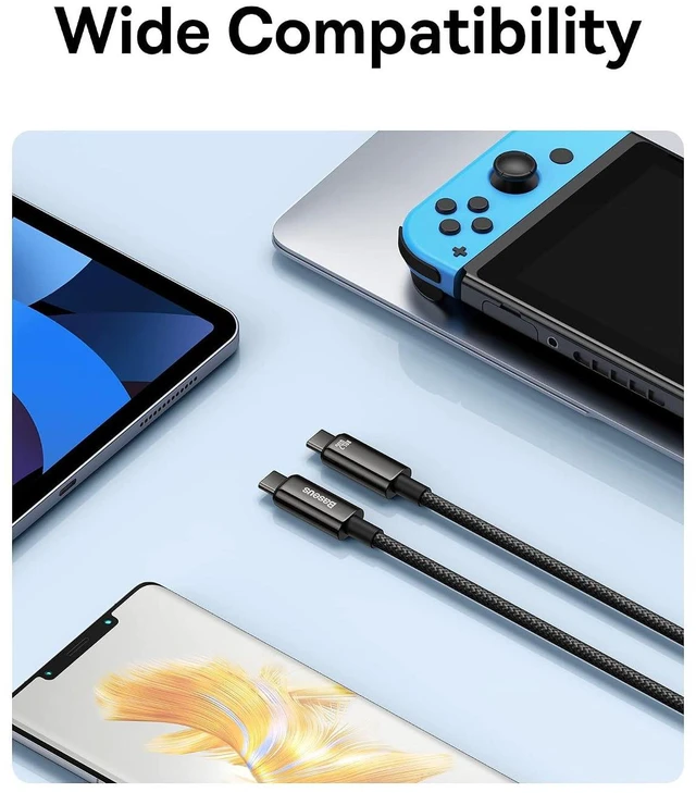 Alt view image 7 of 7 - USB C Cable, 240W PD 5A Fast Charging USBC to USBC Cable, Zine Alloy Nylon Braided Type C Charger Cord for iPhone 16 15 Pro/Plus/Pro Max, MacBook, iPad Pro/Mini, Samsung S23/S22+ (10ft)