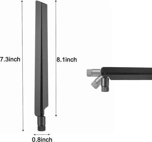 Alt view image 2 of 6 - Eifagur WiFi 6E Tri-Band 2.4GHz + 5 GHz + 6GHz 9dBi Omnidirectional WiFi Antenna for PC Desktop Computer PCI-E WiFi Network WiFi 6E Card USB WiFi Adapter Bluetooth Card Wireless RouterPack of 2