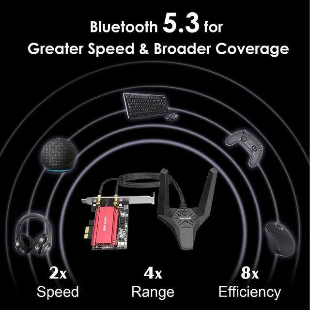 Alt view image 5 of 7 - 2025 New AX5400M WiFi 6E PCIe Network Card Tri-Band AX210 Wireless Adapter with Bluetooth 5.3 MU-MIMO WPA3 OFDMA Low-Profile Bracket Heat Sink for Windows 11/10 PC