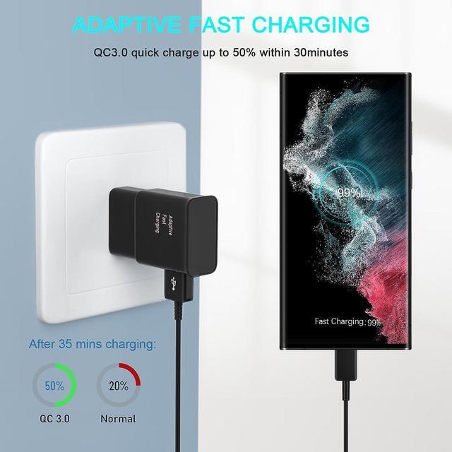 Alt view image 4 of 7 - Android Phone Charger Type C with 10 FT C Cable Fast Charging for Samsung Galaxy S10/S10e/S10+/S9+/S8+/S23/S22/S21 Ultra/S20/Note 20/Note 10/Note 9/Z Flip 3/A03s/A02s, 2Pack