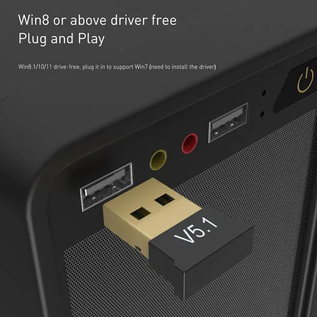 Alt view image 4 of 7 - 2 Pack Bluetooth Adapter for PC USB Bluetooth Adapter 5.1 EDR Bluetooth Dongle Wireless Bluetooth Receiver for Desktop Laptop Speaker Mouse Keyboard Headphones Support Windows