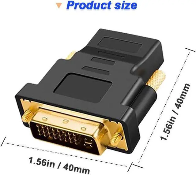 Alt view image 2 of 7 - Gold-Plated HDMI to DVI Adapter Bi-Directional DVI Male (24 + 5) to HDMI Female Converter Adapter for Projector HDTV PC TV for PS3 for PS4 (4 Pack)