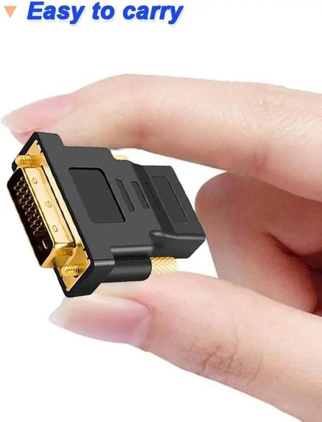 Alt view image 6 of 7 - Gold-Plated HDMI to DVI Adapter Bi-Directional DVI Male (24 + 5) to HDMI Female Converter Adapter for Projector HDTV PC TV for PS3 for PS4 (4 Pack)