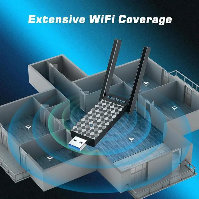 Alt view image 5 of 7 - USB WiFi Adapter 1300Mbps Wireless Network Adapter Dual Band 5GHz/2.4GHz WiFi Dongle USB 3.0 5dBi Antenna WiFi Adaptor for Desktop PC Support Windows 11/10/8.1/8/7 Mac OS 10.9-10.15