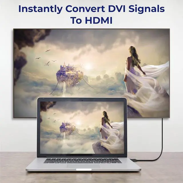 Alt view image 4 of 6 - AURUM CABLES HDMI to DVI Adapter 6 Feet High-Speed Bi-Directional Male to Male DVI to HDMI Adapter 1080P Gold Plated 30 AWG Laptop to Monitor Cable HD Compatible with PC TV Xbox PS Black