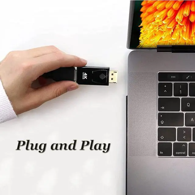 Alt view image 6 of 7 - DisplayPort to HDMI Adapter 4K DP to HDMI Converter with Audio Transfer and Maximum Resolution Compatible with HP HDTV Monitor Projector Desktop etc