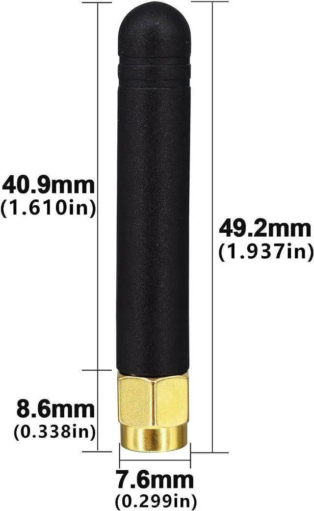 Alt view image 5 of 7 - BOOBRIE 2 Packs Small Mini Dual Band WiFi 2dBi 2.4GHz 5GHz 5.8GHz MIMO RP-SMA Bluetooth Antennae for PC Computer Network Card FPV WiFi Bluetooth USB Adapter