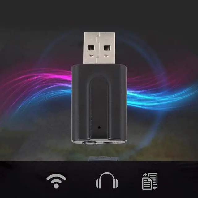 Alt view image 5 of 7 - USB Bluetooth 5.0 Adapter 2 in 1 Wireless Audio Transmitter Receiver Suitable for Computers Tvs Projectors Speakers Headphones.