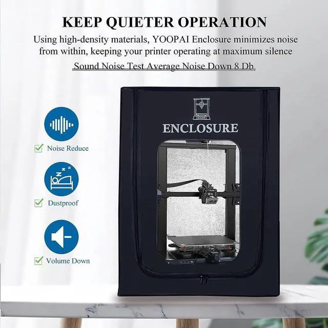 Alt view image 4 of 6 - 3D Printer Enclosure for Creality Ender 3/ Ender 3 Pro/Ender 3 V2-Fireproof & Dustproof Tent Constant Temperature Protective Cover for Anycubic Elegoo 3D Printers 25.6 ×21.6 ×29.5