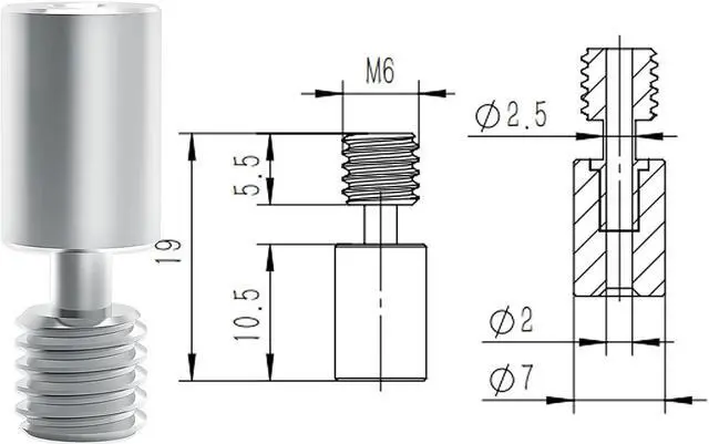 Alt view image 4 of 7 - IdeaFormer Sprite Extruder Heater Block Upgrade High Temperature 300 Kit T4C Titanium Alloy All Metal Heatbreak Nickel Copper Plated Nozzle for Ender 3 S1 S1 Pro CR-10 Smart Pro
