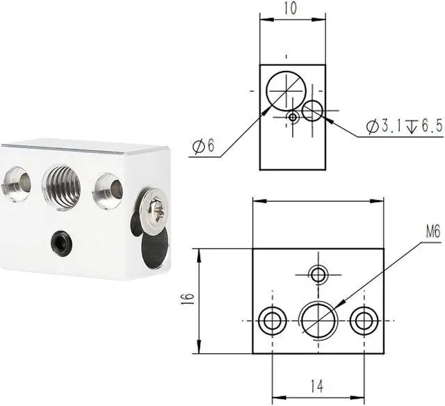 Alt view image 5 of 7 - IdeaFormer Sprite Extruder Heater Block Upgrade High Temperature 300 Kit T4C Titanium Alloy All Metal Heatbreak Nickel Copper Plated Nozzle for Ender 3 S1 S1 Pro CR-10 Smart Pro