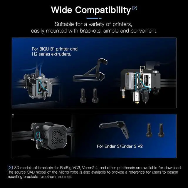 Alt view image 3 of 7 - BIQU MicroProbe V2.0 Auto Bed Leveling Sensor Kit for 3D Printer with Metal Bracket Probe for Ender 3/Ender 3 V2/BIQU B1 H2 Extruders with SKR Mini E3 V3.0/Octopus V1.1/Pro/SKR 3/Manta Series Board
