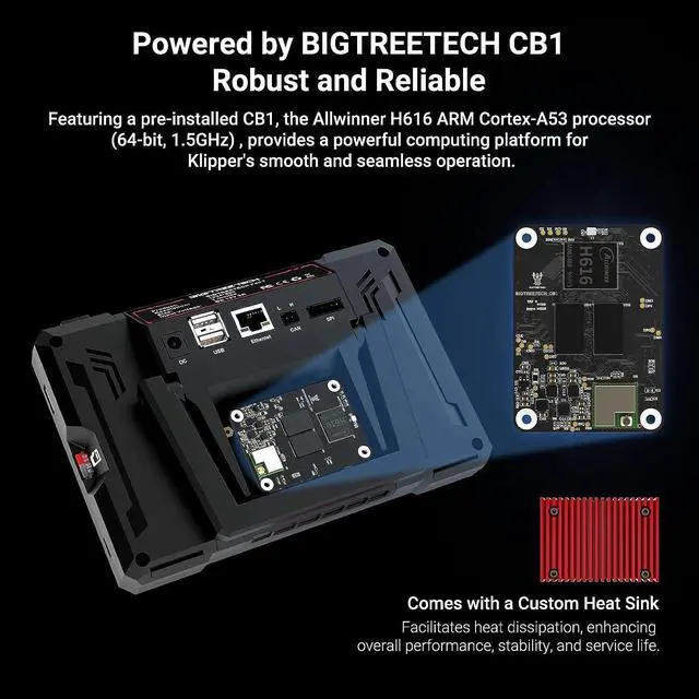 Alt view image 2 of 7 - BIGTREETECH PAD 7 Touch Screen Based on Klipper firmware 7 inch Open Source Smart PAD with CB1 Board KlipperScreen for BIQU B1 SE Plus, Voron 2.4, Ender-3 and Most FDM 3D Printers DIY