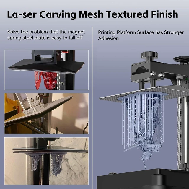Alt view image 3 of 7 - Photon Mono 2 Build Plate,UniTak3D Textured Printing Platform 3D Printer Accessories Upgrades ONLY Compatible with ANYCUBIC Photon Mono 2 LCD Resin 3D Printer