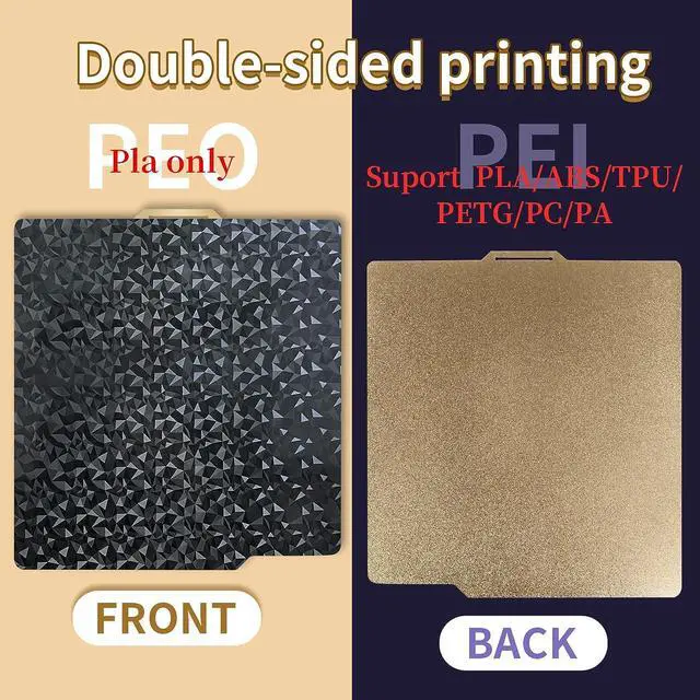 Alt view image 5 of 6 - IdeaFormer Smooth Diamond PEO+Textured PEI Plate for Bambu Lab X1 X1C P1P P1S A1, Double Sided Textured PEO PEI Build Plate for Bambulab Series 3D Printers