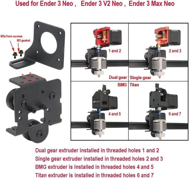 Alt view image 2 of 7 - Ender 3 Neo Direct Drive Upgrade Plate with Dual Gear Extruder & Stepper Motor Only for Ender 3 Neo / Ender 3 Max Neo (Plate+Dual Extruder+Motor Kit)