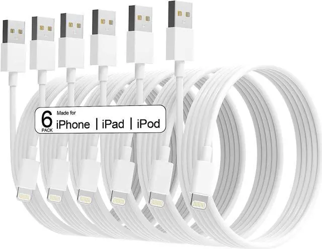Main image of 6Pack(3/3/6/6/6/9 FT) Original [Apple MFi Certified] iPhone Charger Fast Charging Lightning Cable iPhone Charger Cord Compatible iPhone 14/13/12/11 Pro Max/XS MAX/XR/XS/X/8/7 Plus iPad AirPods