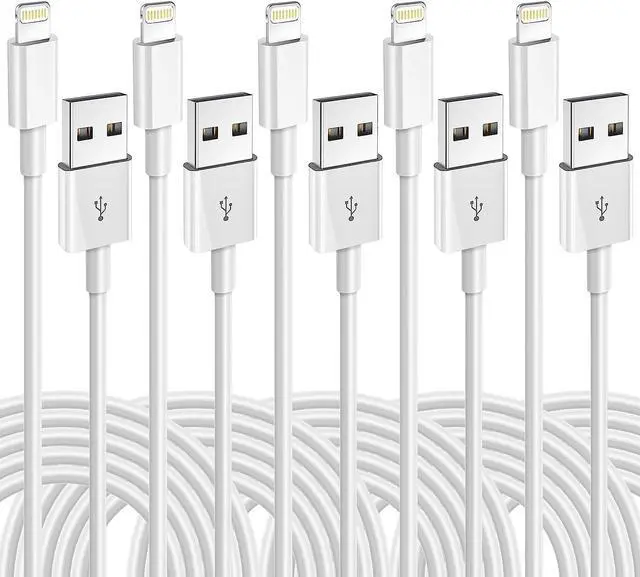 Main image of 5Pack(3/3/6/6/10FT) Lightning Cable Fast Charging Cable MFi Certified Original iPhone Charger Cord Compatible for iPhone 14/13 mini/13/12/11 Pro MAX/XR/XS/8/7/Plus/6S/SE/iPad-White